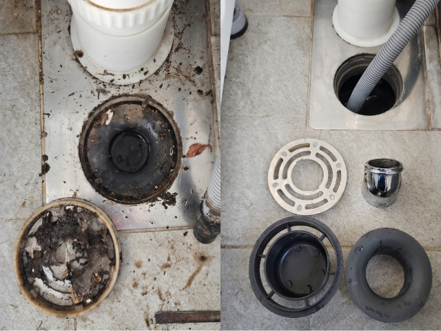 주방 하수구 배관 청소 비포 애프터